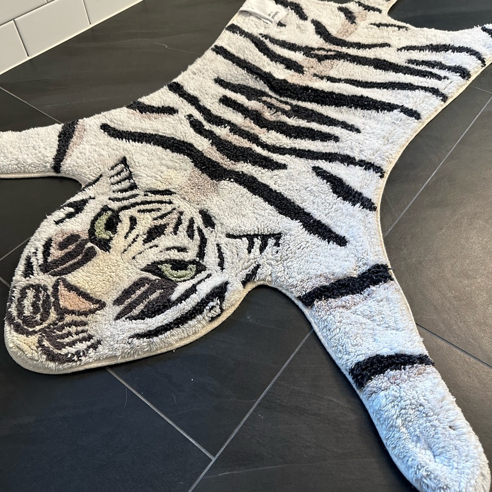 Urban Outfitters White Tiger Bath Mat